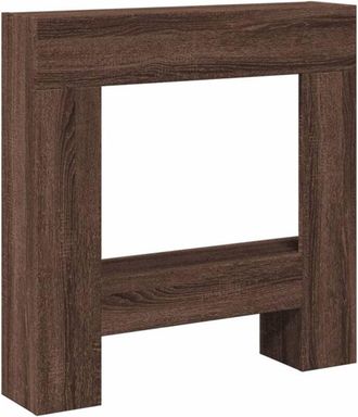 vidaXL Borde De Chimenea Madera Ingenier&iacute;a Marr&oacute;n Roble 81x18x82 Cm Vidaxl