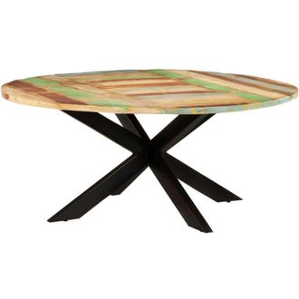 vidaXL Mesa De Comedor Redonda Madera Maciza Reciclada 175x75 Cm Vidaxl