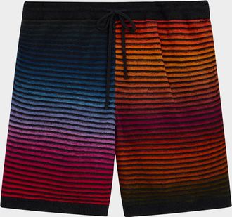 Loewe x Paula & apos;s Ibiza Men & apos;s Multi-Stripe Knit Shorts