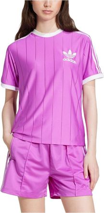 adidas (WMNS) adidas Adicolor 3-Stripes Pinstripe T-Shirt Purple IY7225