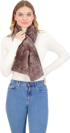 Gorski Silky Shearling Lamb Pull-Through Scarf in Taupe at Nordstrom