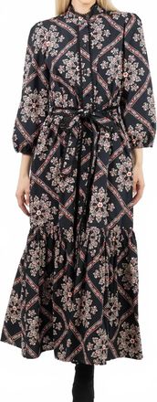 Tolani Medallion Baylun Dress In Red/ Black