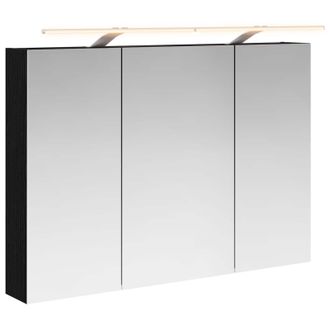 vidaXL Armario Con Espejo De Ba&ntilde;o Roble Negro 100 X 14,5 X 70 Cm Vidaxl