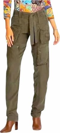 Johnny Was Hailey Belted Cargo Pants In Vintage Green