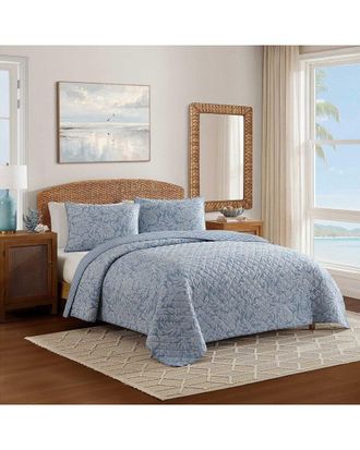 Tommy Bahama Palm Dot Stripe Cotton Quilt Set