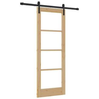 Berkfield Home Sliding Door with Hardware Set ORKDAL73.5x198.5 cm in Beige | Size: 73.5x198.5 cm