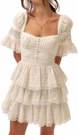 For Love & Lemons Willa Mini Dress In White