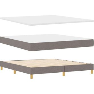 vidaXL Box Spring Bed with Mattress Taupe 180 x 200 cm Fabric vidaXL