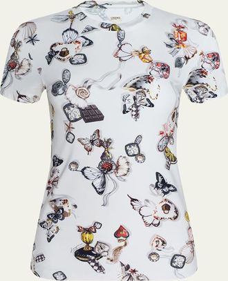 L'agence Ressi Short-Sleeve Butterfly Charm Tee