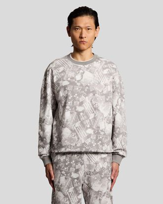 Lyle & Scott Mens Industrial Graphic Sweatshirt - Grey - Size X-Large