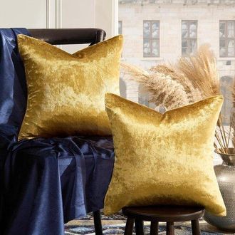 OEM Funda De Almohada Elegante - Terciopelo - Dorado - 50 X 50 Cm