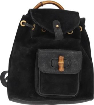 Gucci Pre-owned Lederen Rugzak - Dames - Vintage Rugzakken - Zwart - ONE Size - Leer - Vintage