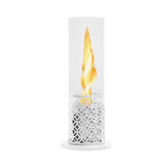 Dmora Dmora - Chimenea De Bioetanol Alme, Chimenea Ecol&oacute;gica, Hogar Sin Humo, Calefactor De Etanol, Made In Italy, 20x20 H50 Cm, Blanco