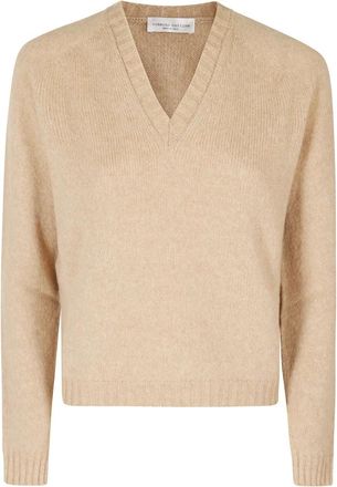 Roberto Collina Scollo V ML - Dames - Truien - Bruin - Maat: M