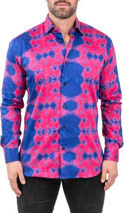 Maceoo Fibonacci Temperate Contemporary Fit Button-Up Shirt in Blue at Nordstrom, Size 4