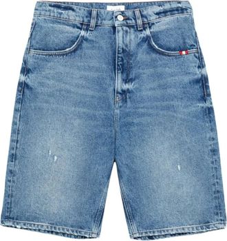 Amish Denim Bermuda Shorts met Wijde Pijpen - Heren - Denim shorts - Blauw - W30 - Denim - Korte Broeken
