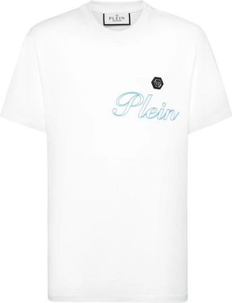 Philipp Plein Jersey T-shirt Ronde Hals SS - Heren - T-shirts - Wit - 2XL - Katoen - Tops