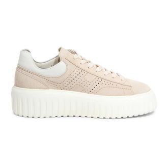 Hogan Gestreepte Su&egrave;de Schoenen met Memory Foam - Dames - Sneakers - Beige - 38 1/2 EU - Su&egrave;de - Schoenen