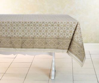 Sustainable Threads Hand Block Printed Tablecloth - 90 x 60 in Lily at Nordstrom