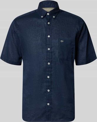 Fynch-Hatton Fynch-Hatton Slim Fit Freizeithemd aus Leinen-Baumwoll-Mix in Marine, Gr&ouml;&szlig;e 3XL