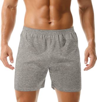 Generic Mens Lounge Shorts Cotton Lounge Wear Pyjama Bottoms Classic Summe Running Outdoor Jogging Sports Shorts Comfy Loungewear Bottom Grey