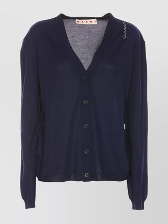 Marni v-neck ribbed cardigan long sleeves
