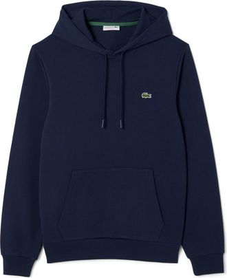 Lacoste Lightweight Cotton Fleece Pullover Hoodie in Navy Blue at Nordstrom, Size 7