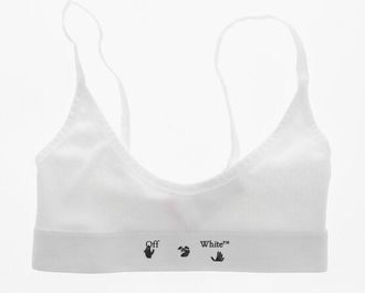 Off-white Bandeau and Ribbed Bra with Elastic Band size S