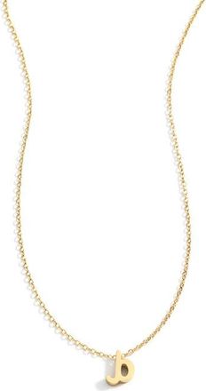 Mint & Lily Tiny Script Initial Necklace in Letter B at Nordstrom