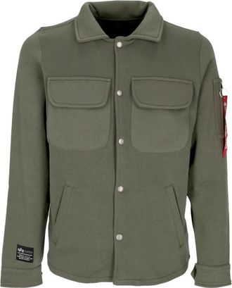 Alpha Industries Long Sleeve Fleece Shirt - Heren - Zomerjassen - Groen - XL - Katoen - Jassen