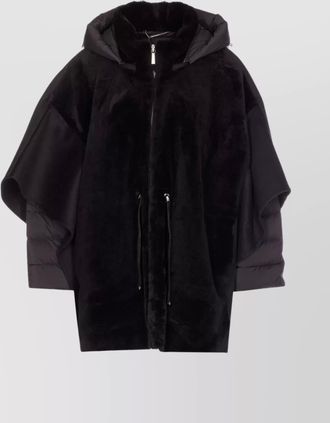 Moorer long hooded jacket with drawstring and pockets
