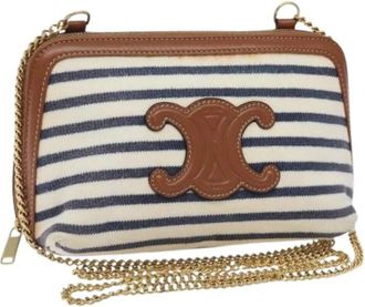 Celine Pre-owned Mini Bags, female, White, Size: ONE SIZE Pre-owned Cotton celine-bags