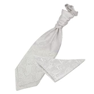 DQT New Paisley Ivory Mens Cravat and Hanky Set