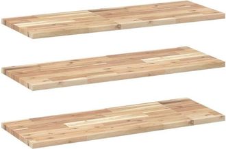 vidaXL Estantes Flotantes 3 Uds Madera Acacia Sin Tratar 80x30x2 Cm Vidaxl