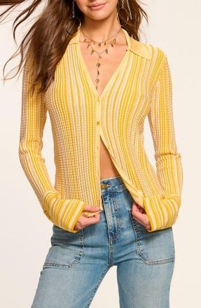 Ramy Brook Ivana Stripe Cardigan in Daisy Yellow Stripe at Nordstrom Rack, Size Small
