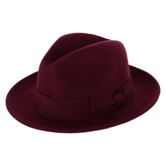 Epoch Hats Company Mens Wool Felt Fedora with Grosgrain Bow Hatband