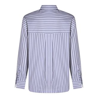 Ami Mens Shirts White-Blue _100 % Co