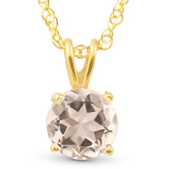 Pompeii3 3/4ct Morganite Solitaire Pendant 14K Yellow Gold