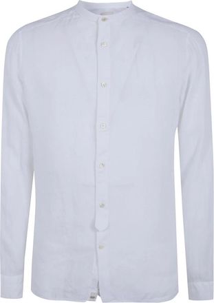 Tintoria Mattei Linnen Overhemd Met een Mandarijnkraag - Heren - Casual Overhemden - Wit - XL - Linnen - Overhemden