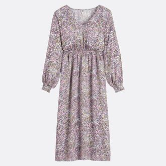 La Redoute Collections Lange jurk met V-hals en print