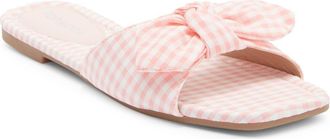 Top Moda Penny Gingham Bow Slide Sandal in Light Pink at Nordstrom Rack, Size 8.5
