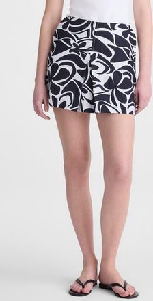Madewell Pleated Linen Miniskirt in White Multi at Nordstrom, Size 00