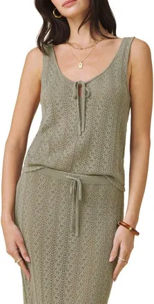 Splendid Eleni Pointelle Sweater Tank in Eucalyptus Green at Nordstrom, Size X-Large