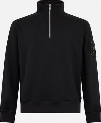 Moose Knuckles HARTSFIELD 1/4 ZIP SWEATSHIRT Size: XL, colour: BLACK
