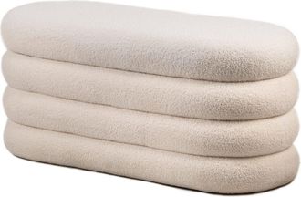 Nordlys Banco estilo escandinavo en lana blanca