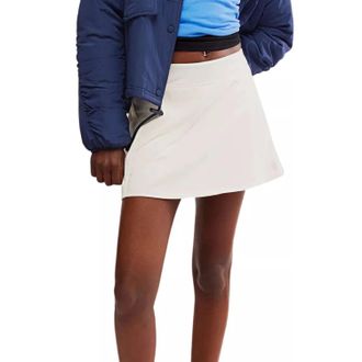 Free People Never Better Volley Skort Womens White Stretch Activewear DSGL562