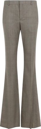Saint Laurent Broeken, Dames, Beige, S, Wol, Prince Of Wales Flared Broeken