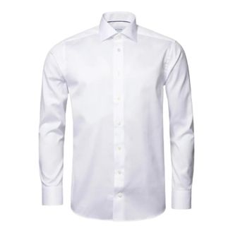 Eton Witte Twill Overhemd Slim Fit - Heren - Zakelijke Overhemden - Wit - XL - Overhemden