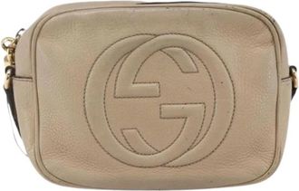 Gucci Pre-owned Leren Crossbodytas - Dames - Vintage Schoudertas - Beige - ONE Size - Leer - Vintage