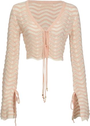 Bananhot knitted tie-fastening top - Pink